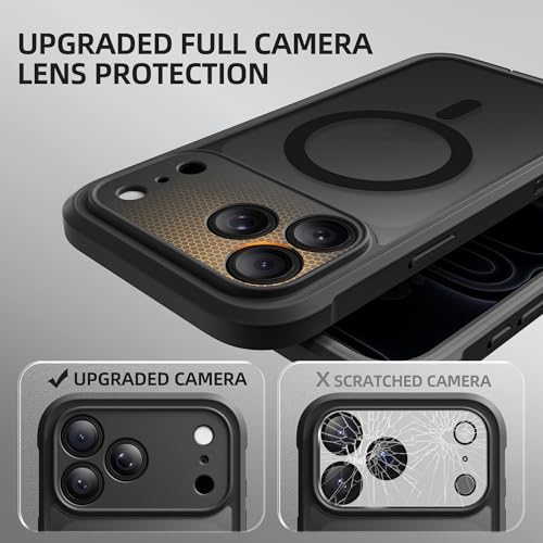 BERFY for iPhone 17 Pro Max Case, Compatible with MagSafe, Built-in Privacy Screen Protector and Camera Protection, Anti-Spy Full Body Shockproof Translucent Matte Phone Case for 17 Pro Max 6.9",Black - Image 6