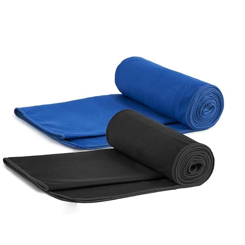 Yutherfur Asciugamani Microfibra, Set da 2 Pezzi, Antistatici e Anti-Piega, Perfetti per Viaggi, Campeggio, Escursionismo, Corsa, Yoga, Nuoto, Bicicletta