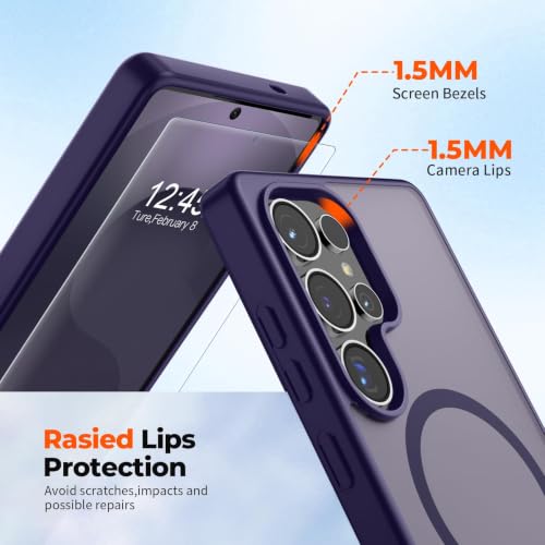 Image of AIBEX Back Cover for Samsung Galaxy S25 Ultra | Slim Case with Wireless Charging Support | Anti-Scratch, Shockproof, Anti-Fingerprint & Lightweight Military-Grade Protective Cover - Purple