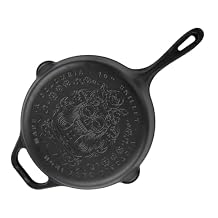 Victoria 10-Inch Day of the Dead La Catrina Cast Iron Skillet, Dia de los Muertos Seasoned Cast Iron Frying Pan with Long Handle, Made in Colombia