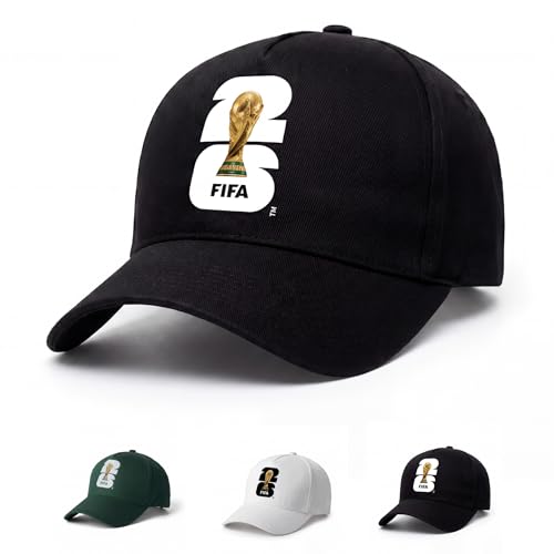 Astrivo 2026 Official Baseball Cap Cotton Soccer Fan Hat Adjustable Football Sports Cap for Men Women Outdoor Travel Black