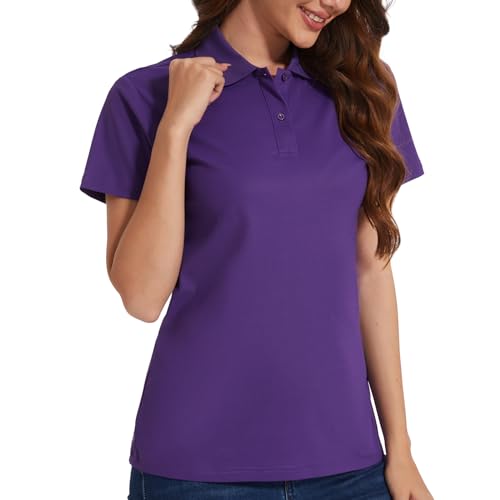 Image of Casei Womens Shorts Sleeve Polo Golf Shirts Quick Dry UPF 50+ Tennis Pickleball Top Collared Casual Work Athletic Shirts