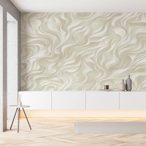 Papier peint vagues abstrait pour masquer les imperfections du mur - 2