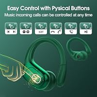 Aptkdoe In Ear Kopfhörer Kabellos Sport, Bluetooth 5.4 Kopfhörer mit ENC Mic, 75 Std Spielzeit, Anpassung über die App, Hi-Fi Stereo, IP7 Wasserdicht Ohrhörer mit Ohrhaken für Joggen/Gym, Tiefgrün – Ansicht 8