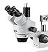 AmScope SM-4TPX Professional Trinocular Stereo Zoom Microscope with Simultaneous Focus Control, WH10x Eyepieces, 3.5X-45X Magnification, 0.7X-4.5X Zoom Objective, Ambient Lighting, Double-Arm Boom Stand, Includes 0.5X Barlow Lens