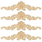 Dtoterul Decoración Madera Tallada 4 Piezas, Molduras, Onlay Apliques Largos, Calcomanía Para Pared, Armario, Espejo, Chimenea, Puerta, Cama, Techo