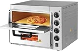 XSDAJSD Horno de Pizza eléctrico de 2000 W/3000 W, Horno Tostador de Pizza Comercial de una o Dos Plantas, de Acero Inoxidable, para Barbacoa al Aire Libre, Ideal para restaurantes en casa.
