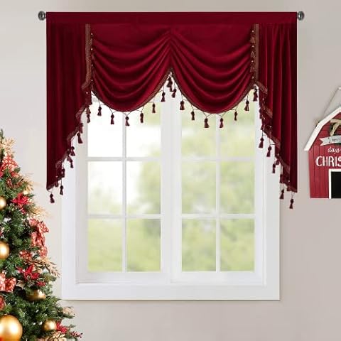StangH Velvet Waterfall Valance Curtain Cover
