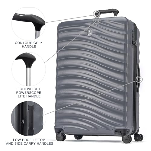 Image of Travelpro Maxlite Air V2 Hardside Expandable Checked Luggage, 8 Spinner Wheels, Lightweight Hard Shell Suitcase, TSA lock, Shadow Grey, Checked Large 28-Inch