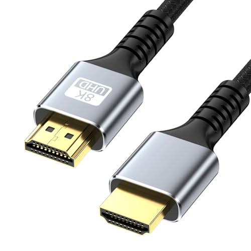 Atshld 8K Cable HDMI 2.1 Ultra Alta Velocidad 48Gbps 2 Metros Compatible con 4K 240Hz 120Hz 8K 60Hz, eARC, HDR10+, HDCP 2.3, DisplayPort a HDMI, TV, Monitor, PS-5, X-box, Ro-ku, Proyector