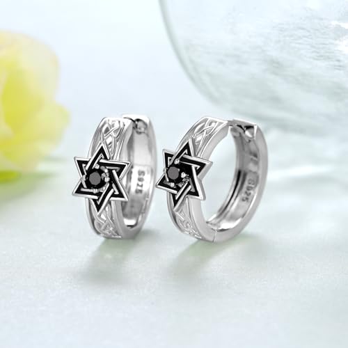 Star of David Earrings 925 Sterling Silver Jewish Star of David Hoop Earrings Jewish Jewelry Gifts for Men Women2