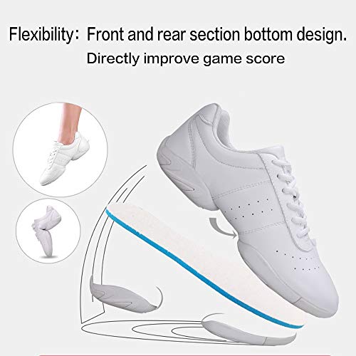 Image of Cheer Shoes Women Cheerleading Dance Shoes Fashion Sneakers Athletic Sport Training Lace Up Shoes for Gilrs