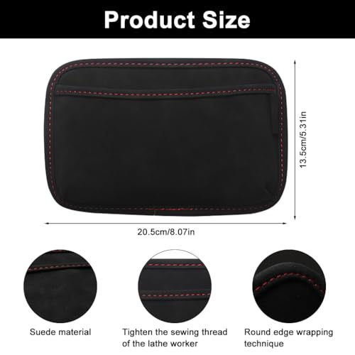 Image of STHIRA Car Storage Pouch Organizer Pouch Accessories Suede Storage Pouch Seat Gap Console Organizer Pouch Backseat Pocket, 20.5x13.5cm