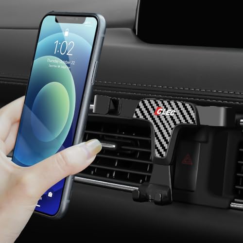BEERTE Car Phone Holder fit for Mazda CX-5 2017-2026 Adjustable Air Vent Car Dashboard Cell Phone Mount Carbon Fiber Pattern Gravity Phone Mount fit for Any inches Smartphone