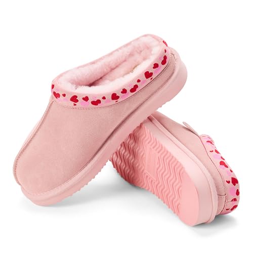 Image of Fireside by Dearfoams Women's Greta Genuine Shearling Clog Slippers, 100% Natural Suede Clogs for Outdoor & Indoor