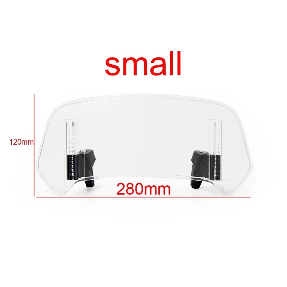 Spoiler di estensione del parabrezza for moto, deflettore dell'aria del parabrezza for Suzuki VS 600 800 DL650 DL1000 DL250 V-STROM 650 1000 XT(A Large Transparent)