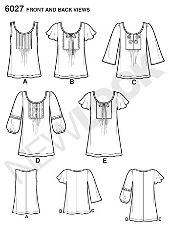 New Look sewing pattern 6027: Misses' Tunic or Tops size A (10-12-14-16-18-20-22) - Thumbnail 2
