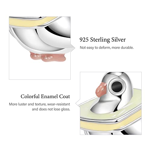 Image of GNOCE Owl Pendant Bead Charm With Bracelet S925 Sterling Silver Guarding You 18k Gold Plated Charm with CZ Fit for Bracelet /Necklace Charm Gifts for Animal Lover
