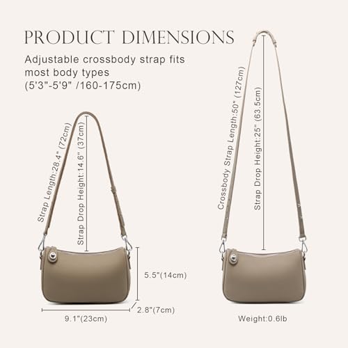 Crossbody Bags for Women, Genuine Leather Shoulder Bag Large Capacity Handbags with Strap3