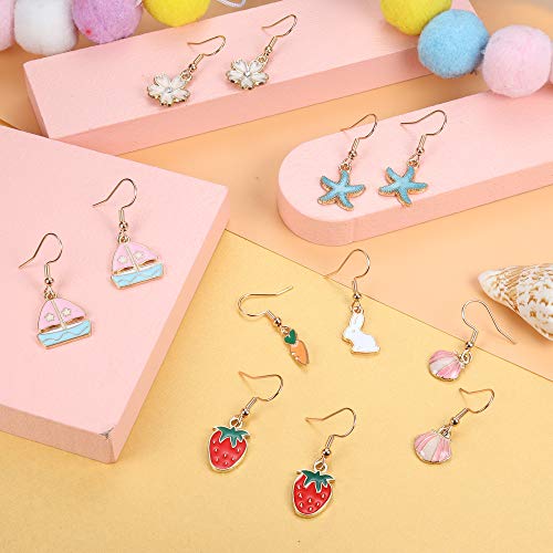 Sailimue Stainless Steel Earrings Cute Earrings Set For Girls Women Drop Dangle Earrings Set Animal Flower Strawberry Moon Star Earrings Hypoallergenic Earrings For Sensitive Ears #TOP5