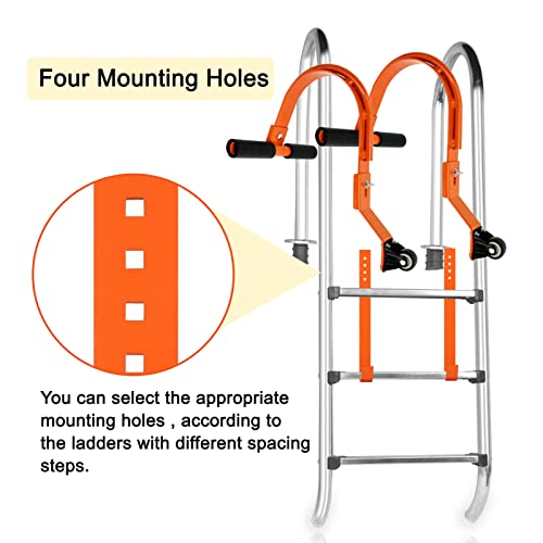 2 Pack Ladder Roof Hook With Wheel Heavy Duty Steel Ladder Stabilizer, Rubber Grip T-Bar For Damage Prevention,500 Lbs Weight Ratin,Fast And Easy Setup To Access Steep Roofs #TOP1
