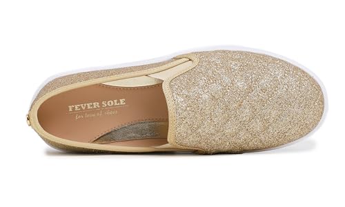 Image of FEVERSOLE Women's Casual Slip On Sneaker Comfort Quilted Loafer Flats