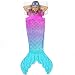 Blankie Tails | Mermaid Tail Blanket with Bonus Sleep Mask Gift Set - Double Sided Glitter Sparkle Cozy Mermaid Minky Fleece Blanket - Machine Washable Fun Wearable Blanket for Kids (Purple/Aqua)