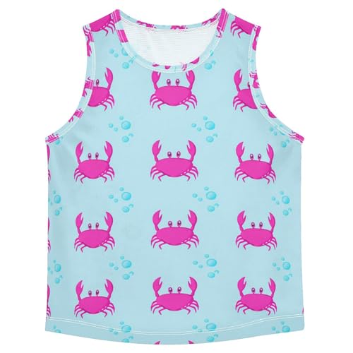 J JOYSAY Cartoon Crab Bubble Boys Tank Top Sleeveless Muscle Shirts Quick Dry Kids T-Shirts 3-15T