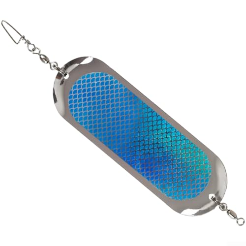 Señuelo de pesca de salmón de metal reflectante para arrastre con rodamiento giratorio para flexibilidad y antioperación, además de crear placa de buceo (10#)