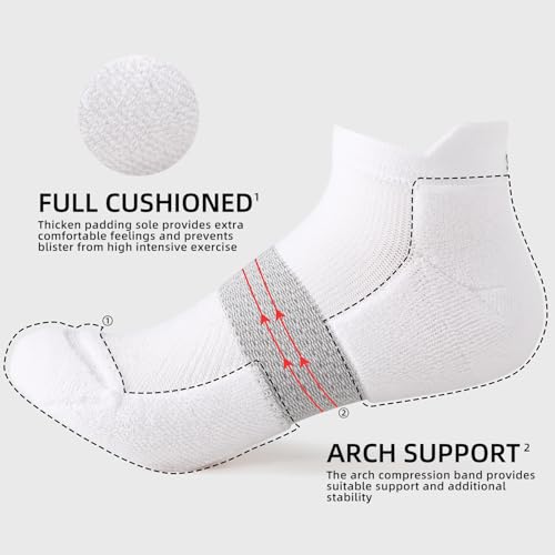 Image of FITRELL 5-6 Pairs Ankle Running Socks for Women Athletic Cushioned Low Cut Tab Sports Socks