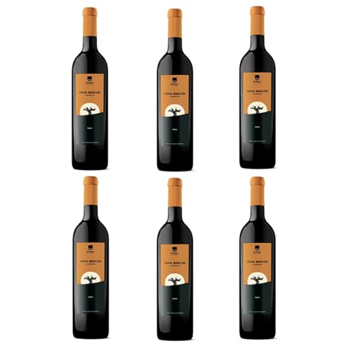 Deliex - 6 botellas de Vino de mesa Tinto Joven Cepa Rincón - Caja de Vino de Mesa 6 x 75 cl