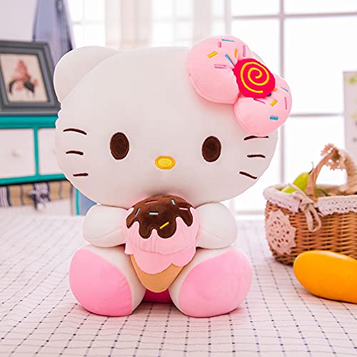 Cute Huggable Ice Cream Kitty Plush Toy Kids Girls Valentines Gift (48cm; Large)