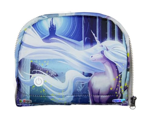 ergobag LED Zippies Schulranzen Zubehör Fronttasche Motiv Welten Grundschule Einhorn - Blau