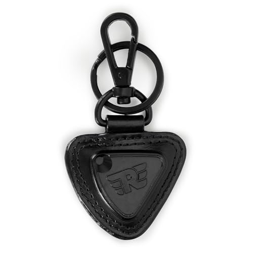 Image of Royal Enfield BATTERY BOX TRIANGLE KEYCHAIN BLACK | Material: 100% LEATHER | Type: LEATHER | Gender:UNISEX Categorisation: RE BATTERY BOX