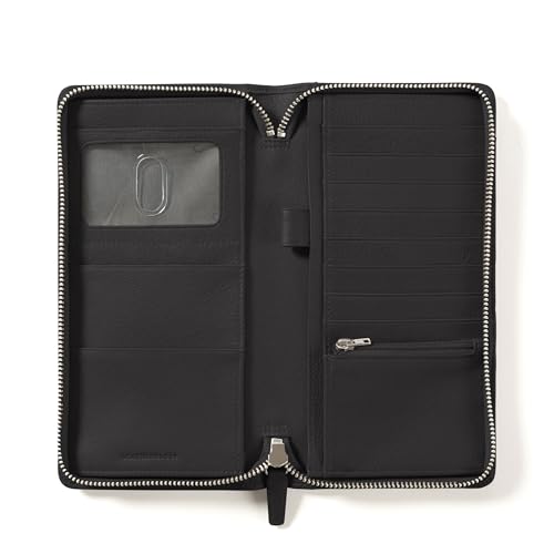 Leatherology RFID Black Onyx Travel Zip Organizer Wallet, Passport Holder, RFID Available, Full Grain Leather2