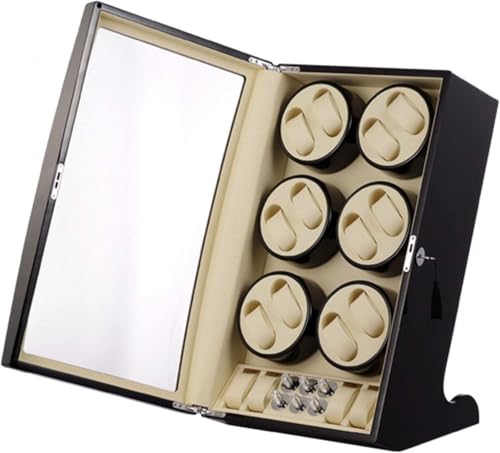Caja de bobinado automático con Motor de Cuero y Almohadas, con función de Almacenamiento y función de Piano de Madera para Hombre y Mujer.