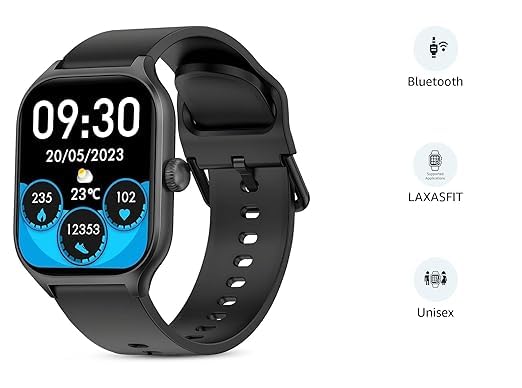 Image of H9 Smart Watch 2.01 inch TFT Display, Bluetooth 5.0 with 100+ Sports Mode, Heart Rate & Blood Oxygen Monitor, Call & Message Reminders Compatible with Android & iOS, IP67 Waterproof (Black)