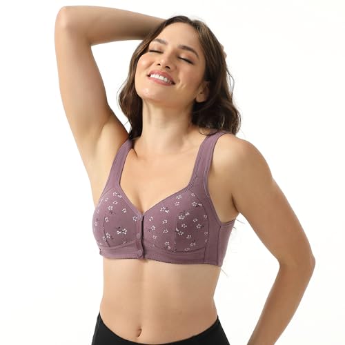 Image of Daisy Bras for Women, Front Snap Closure Padded Bra for Older Senior Women, No Underwire Comfortable Bra