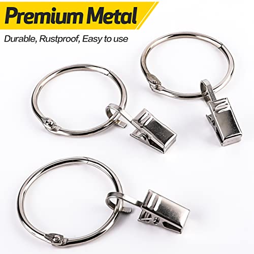 Anjuu 38MM CURTAIN OPEN RINGS CLIPS S CU-36 36 Pack Heavy Duty Nickel Plated Metal Curtain Rings With Clips Hooks Open Rings thumb #3