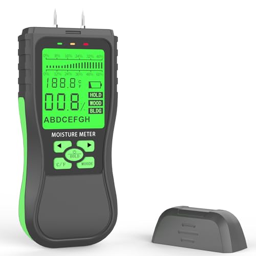 ETENTOUS Misuratore di umidità di legno con Pin Tipo Rilevatore di umidità Display LCD Digital Moisture Meter Rilevatore di umidità per legno, parete, legna da ardere, materiali da costruzione