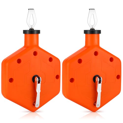 HIYZI 2 Pcs Chalk Line Reel 100 Feet Chalk Line Tool Chalk Box for Construction Carpentry Drawing Straight Precision Marking Decoration Working Projects
