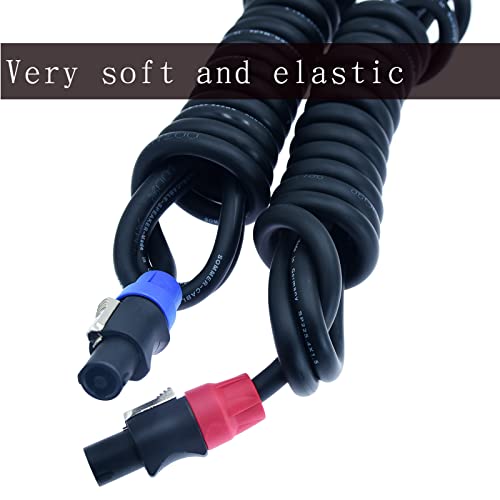 speak on 2pcs professional speakon to 14 inch ts speaker cable for pa jack pair 18 awg gauge male audio port plug amplifier connection dj amp heavy duty bocina cord wire ft with twist lock6 feet
