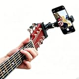 RockCheems Guitar Head Phone Holder Mount for Live Broadcast Teaching Video Recording Android and iPhone Compatible Guitar/Electric Guitar/Bass/Ukulele
