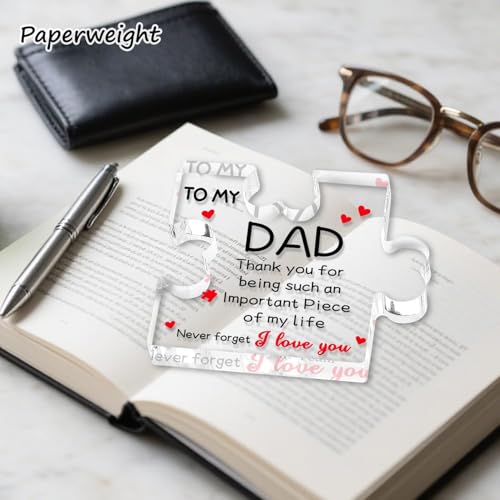 Image of Fathers Day Dad Gifts, Dad Birthday Gifts - Acrylic Plaque 5 x 5 x 0.5 inch, Valentines Christmas Father's Day Presents for Dad from Daughter Son