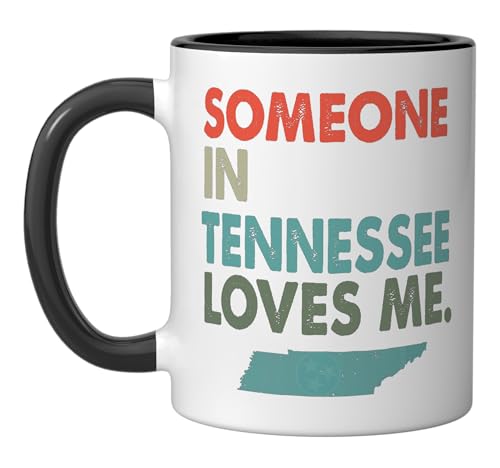 Taza cerámica estilo retro Tennessee 11 oz negra y blanca miniatura 1