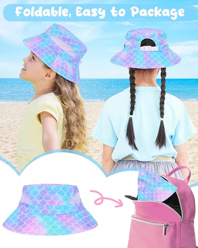 2pcs Baby Sun Hat Toddler Girls Bucket Hat for Kids UPF 50+ Sun Protective Child Summer Beach Hats Unicorn Fishing Hat4