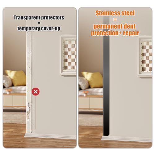 Image of 2x2x48 Inch 304 Stainless Steel Wall Corner Guards (5-Pack) Heavy Duty Rounded Corner Protector, Smooth Folded Edge Design for Wall Protection 90 Angle Metal Edge Black Guard Stainless Steel Slab