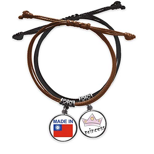 Pulsera Hecho en Myanmar de cuerda y cuero con amuleto de amor