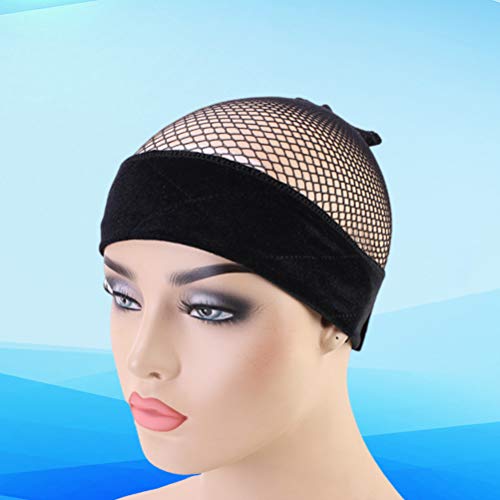 Lurrose Elástico fixo peruca bandana peruca capa de malha malha ajustável peruca touca acessórios pe