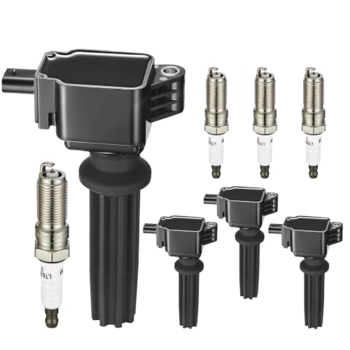 Image of 4 Ignition Coils Pack+4 Spark Plugs- Fix Misfires for Ford Edge /Escape /Explorer /Focus /Fusion /Mustang /Taurus & Lincoln MKC /MKT /MKZ (2.0L /2.3L L4) - Repl.UF670 / CM5Z12029A /LTR6BHX